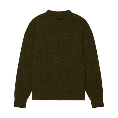 Givenchy FW22 Solid Pullover V-Neck Sweater with Zipper - Dark Green. BM90KU4YC4-301