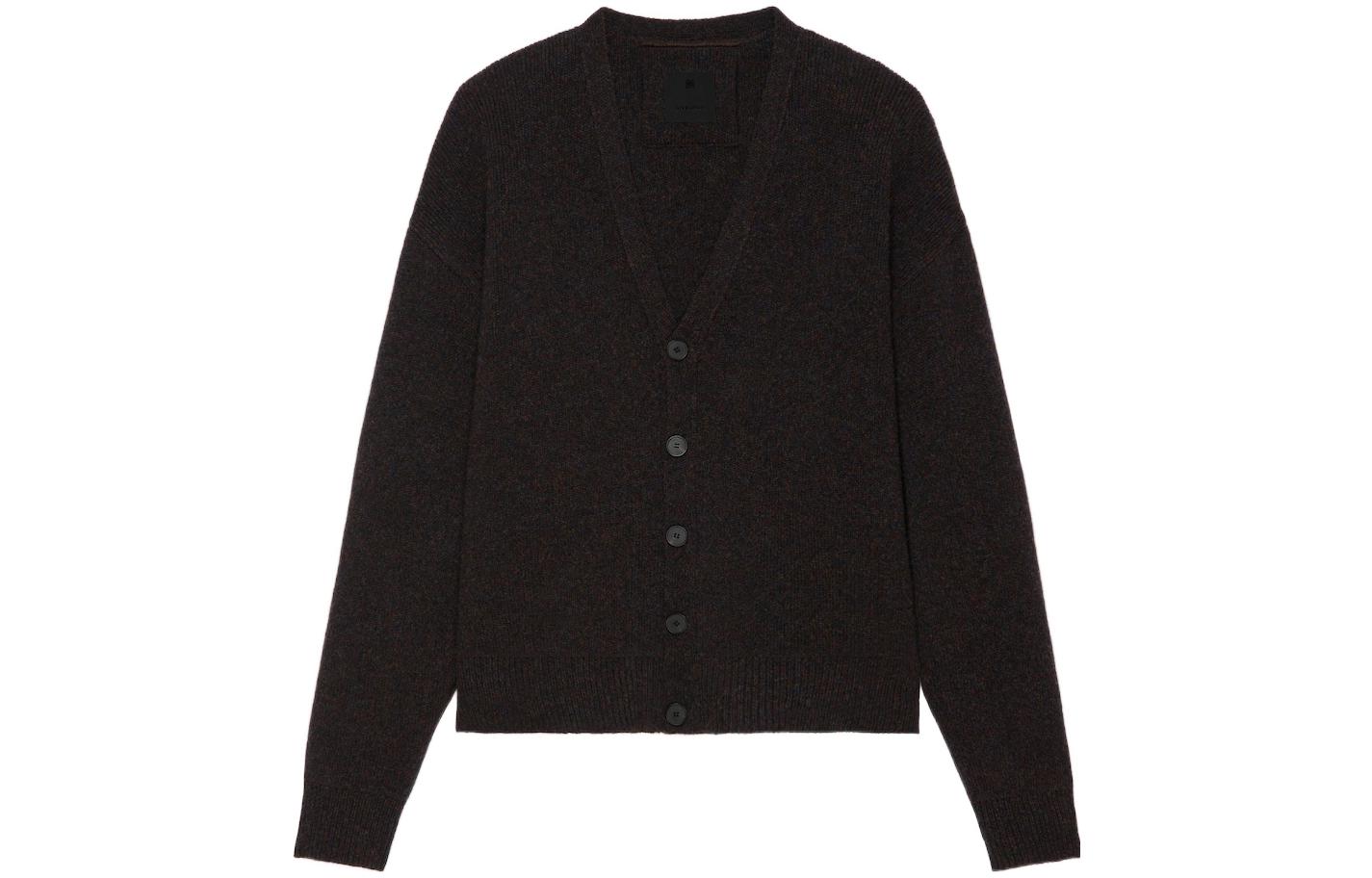 Order Cárdigan de Punto Cuello V con Cremallera Trasera Marrón Oscuro GIVENCHY FW22 BM90KV4YC4-200