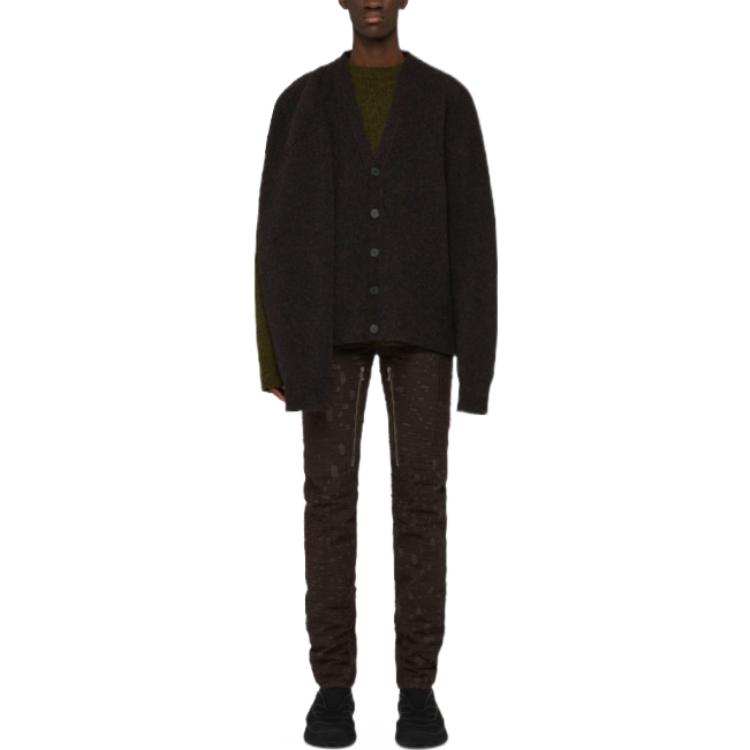 Shop Cárdigan de Punto Cuello V con Cremallera Trasera Marrón Oscuro GIVENCHY FW22 BM90KV4YC4-200