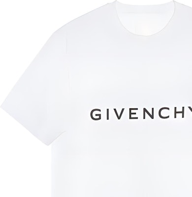 지방시 FW22 화이트 로고 프린트 반팔 티셔츠. BM716G3YAC-100 Sizing 지방시 FW22 화이트 로고 프린트 반팔 티셔츠. BM716G3YAC-100