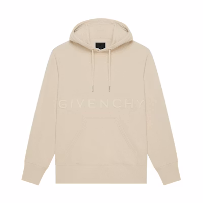 Givenchy FW22 Beige Plain Logo Embroidered Hoodie BMJ0CQ3Y6V-270