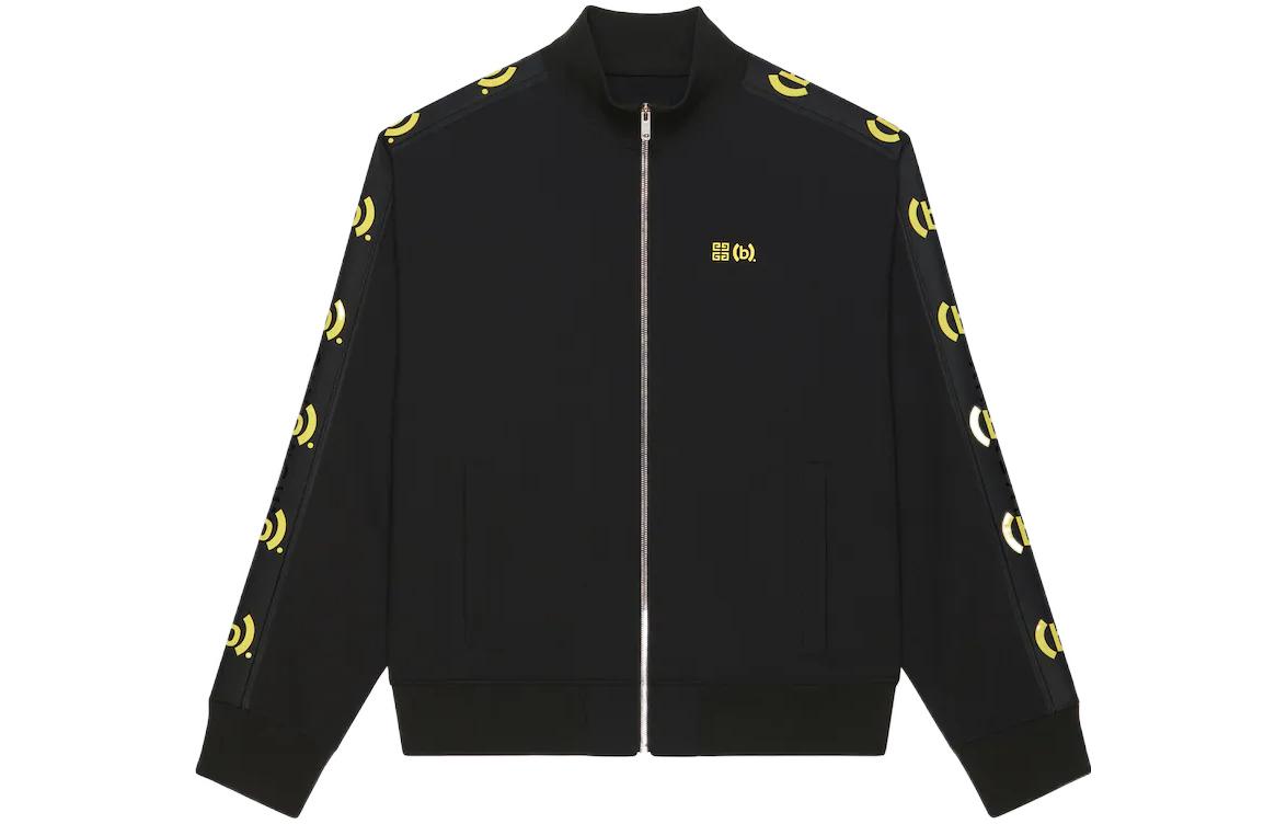 GIVENCHY FW22 Black  Track Jacket with Side Letter Print Detail BMJ0JP3Y9B-001