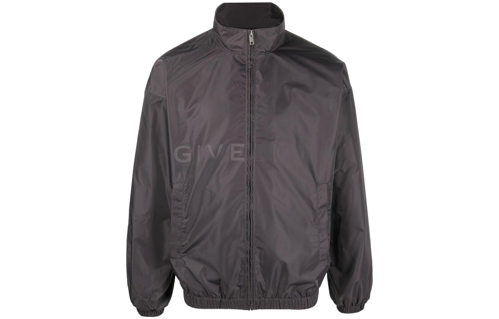 Givenchy FW22 Black High-Neck Letter Print Casual Jacket for Men BM00XR13YT-026