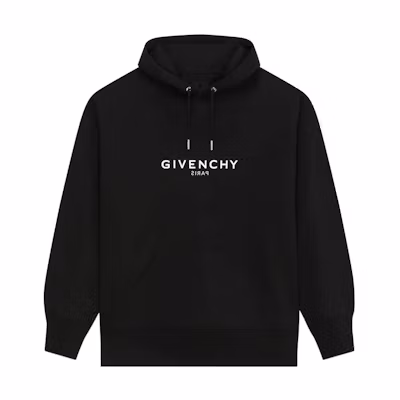 Givenchy FW22 Black Hoodie with Logo Letter Print Long Sleeves BMJ0HC3Y8N-001