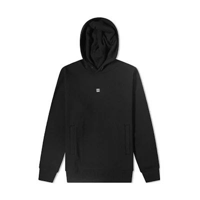 Givenchy FW22 Black Hoodie with Solid Logo Print for Men BMJ0GT3Y78-001