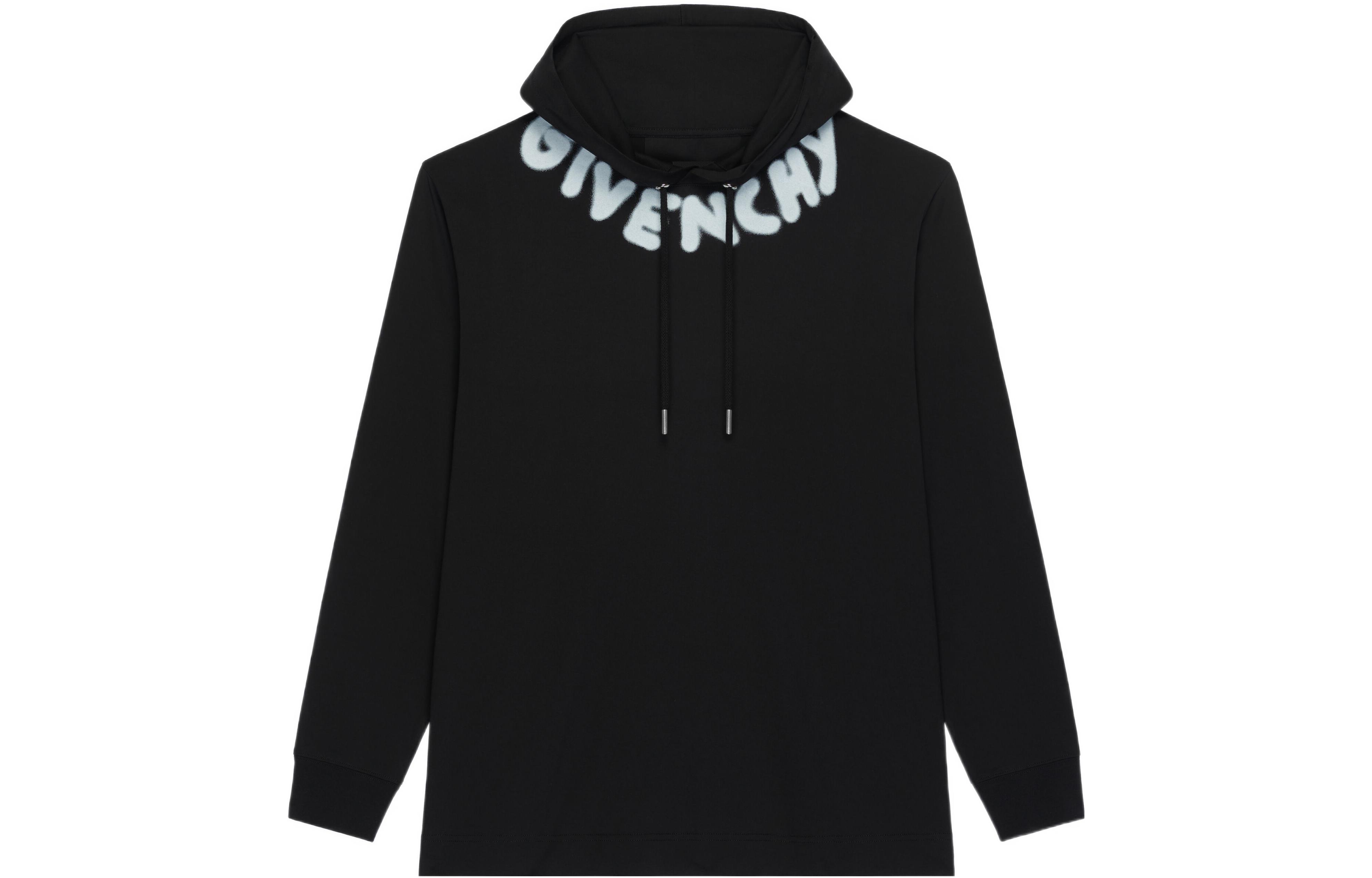 Givenchy FW22 Black Letter Logo Print Hoodie with Drawstring BM719P3Y6B-001