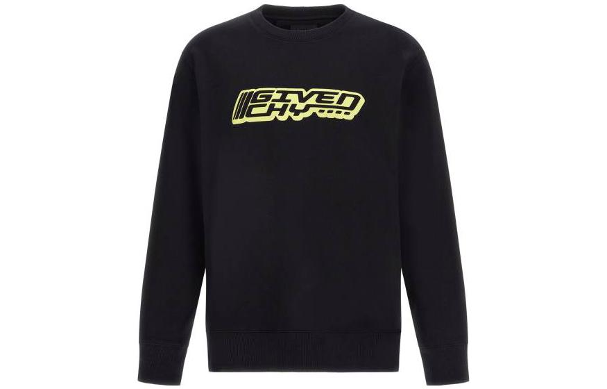 Givenchy FW22 Black Logo Print Crewneck Pullover Sweatshirt Mens BMJ0GG3Y78-001