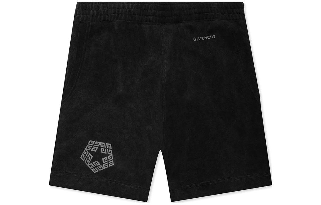 GIVENCHY FW22 Black Logo Print Elastic Casual Shorts  Fashion. BM515E3Y7R-020