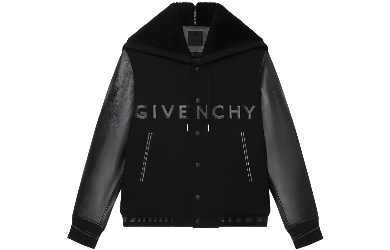 Givenchy FW22 Black Patchwork Logo Hoodie Jacket BM00YS6Y1E-001