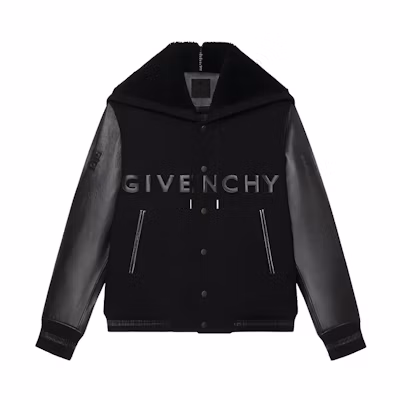 Givenchy FW22 Black Patchwork Logo Hoodie Jacket BM00YS6Y1E-001