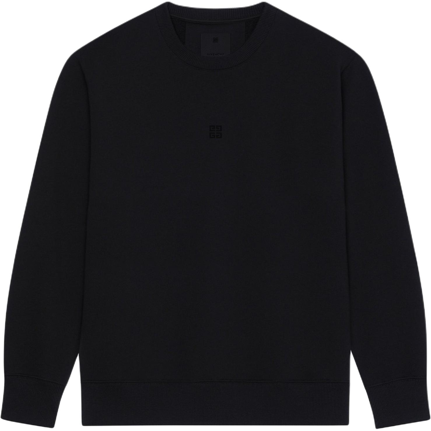 Givenchy FW22 Black Solid Color Crewneck Long Sleeve Sweatshirt BMJ0HA3Y8P-001