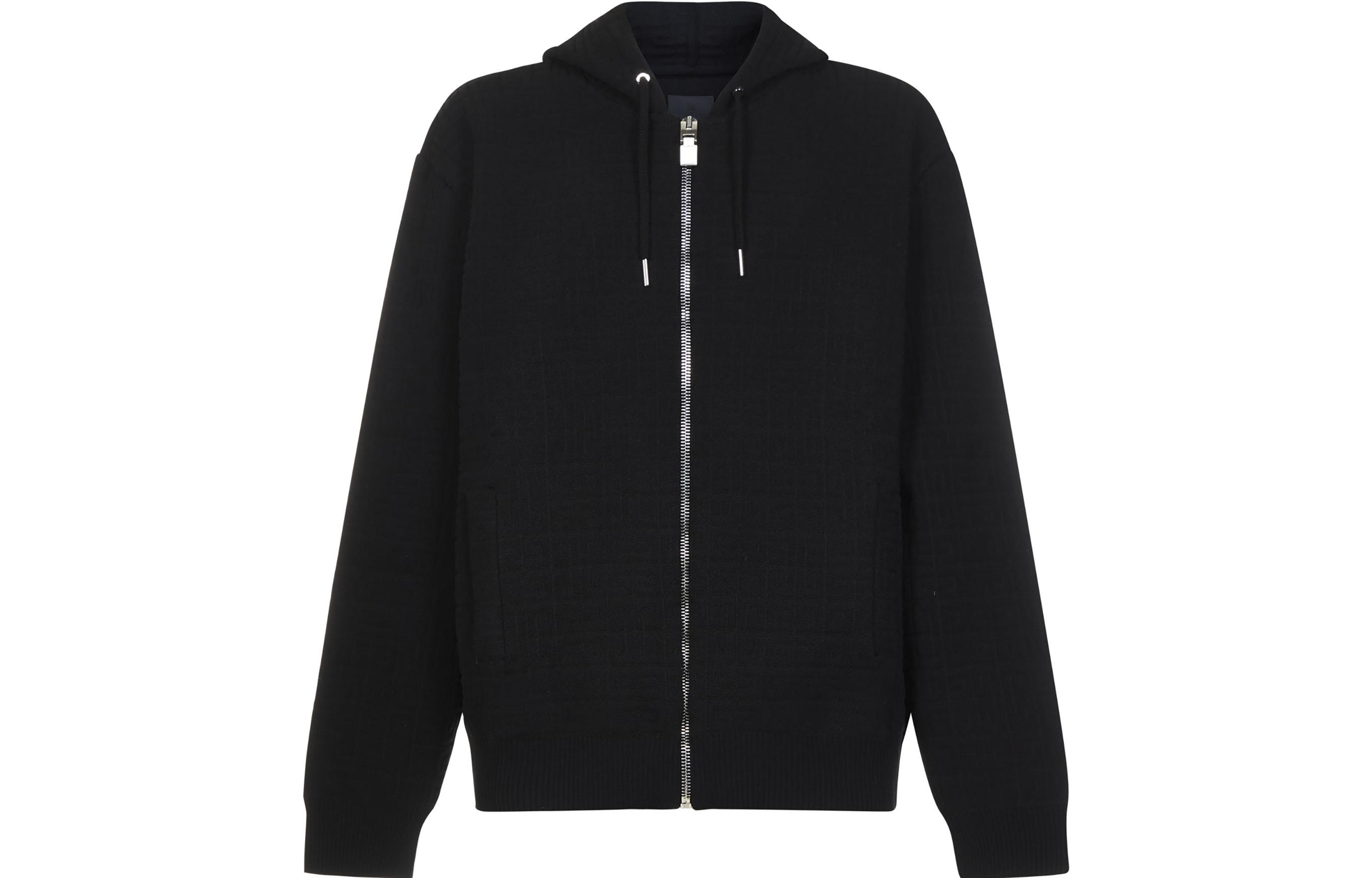 Givenchy FW22 Black Zip-Up Hoodie Jacket with Drawstring BM00XJ4YB3-001