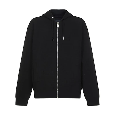 Givenchy FW22 Black Zip-Up Hoodie Jacket with Drawstring BM00XJ4YB3-001