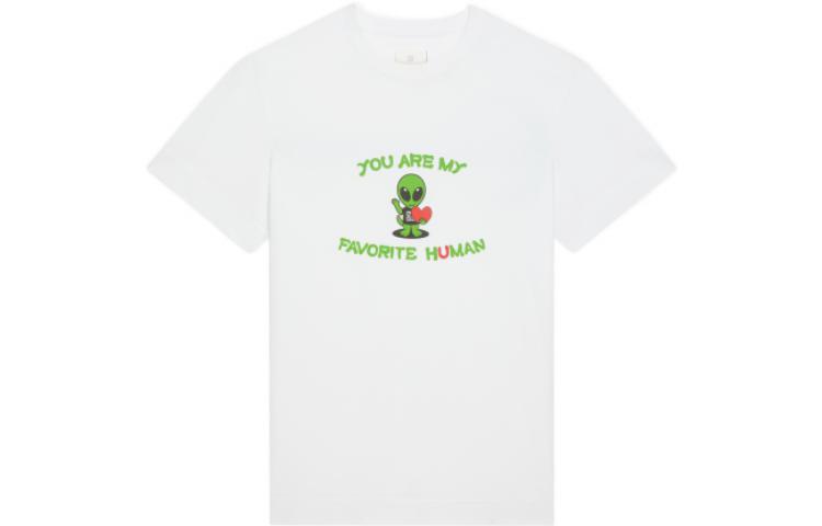 Givenchy FW22 Cartoon Letter Graphic White Crewneck T-Shirt Mens. BM71DU3Y6B-100 圖 2