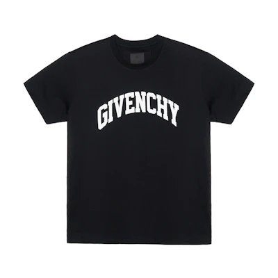 Givenchy FW22 College Letter Print Crewneck T-Shirt Black (). BM716R3YAA-001