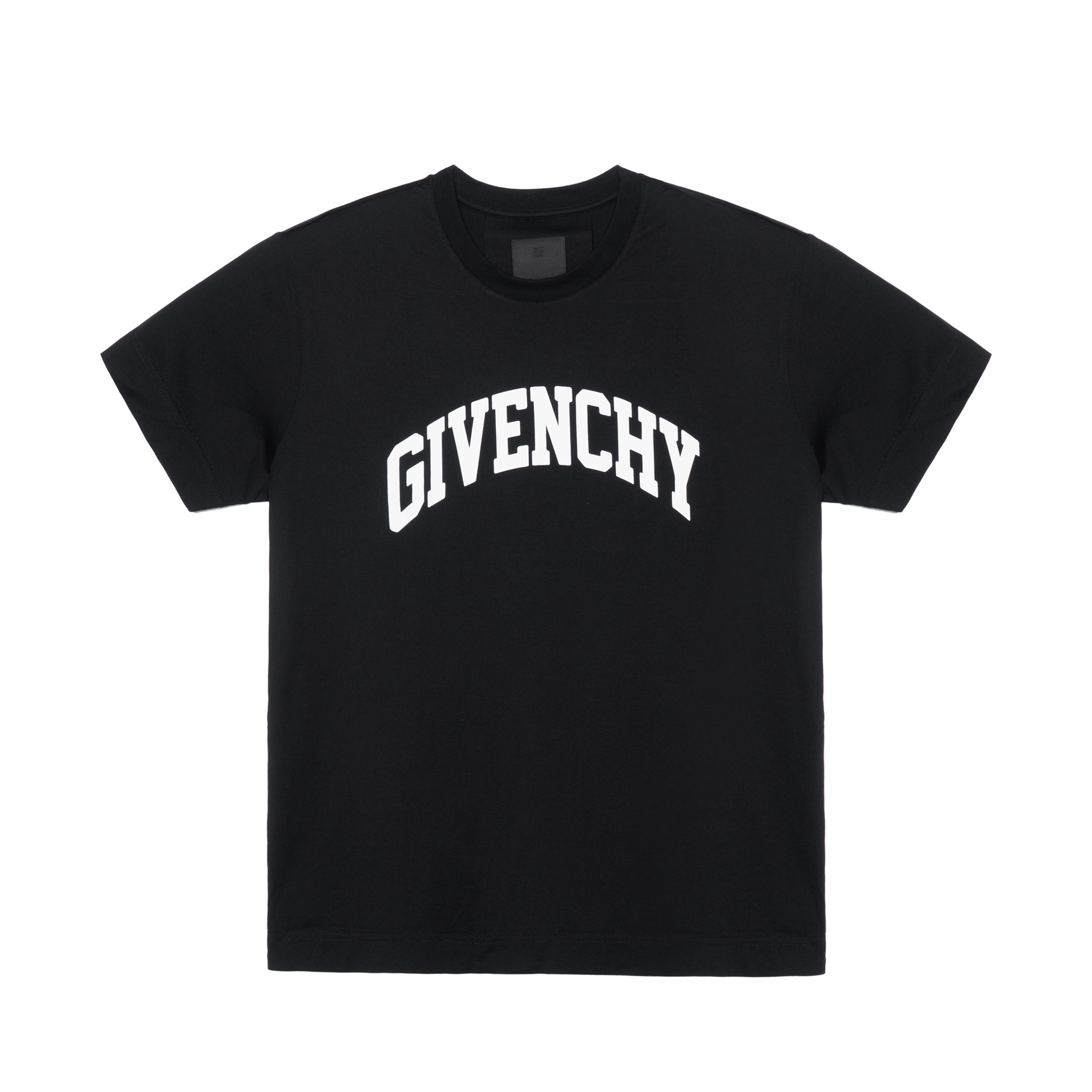 Order Givenchy FW22 Kaos Crewneck Hitam dengan Cetak College Letter. BM716R3YAA-001