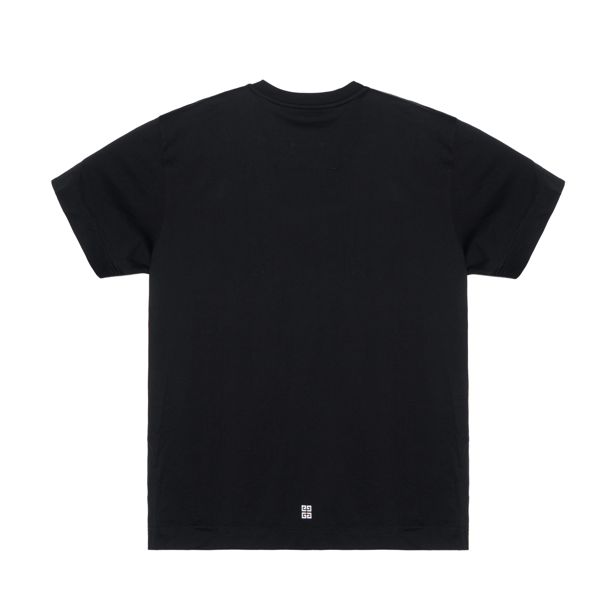 Lookbook Givenchy FW22 Kaos Crewneck Hitam dengan Cetak College Letter. BM716R3YAA-001