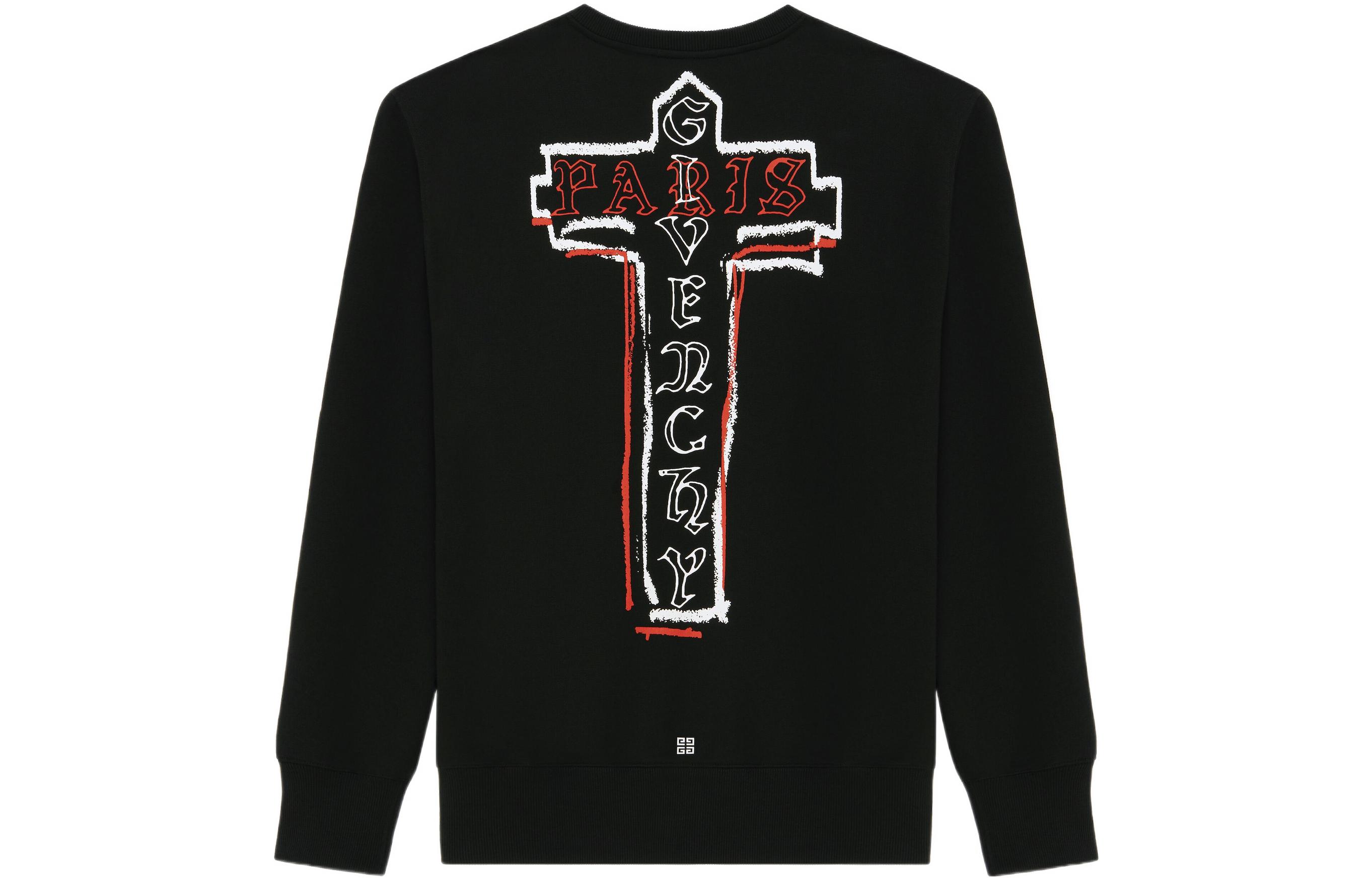 Givenchy FW22 Cross Geometric Letter Print Sweatshirt Black Men’s BMJ0GR3Y78-001