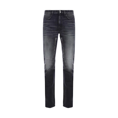 Givenchy FW22 Distressed High-Waisted Straight Jeans Men’s Black/White. BM512W5Y3K-004