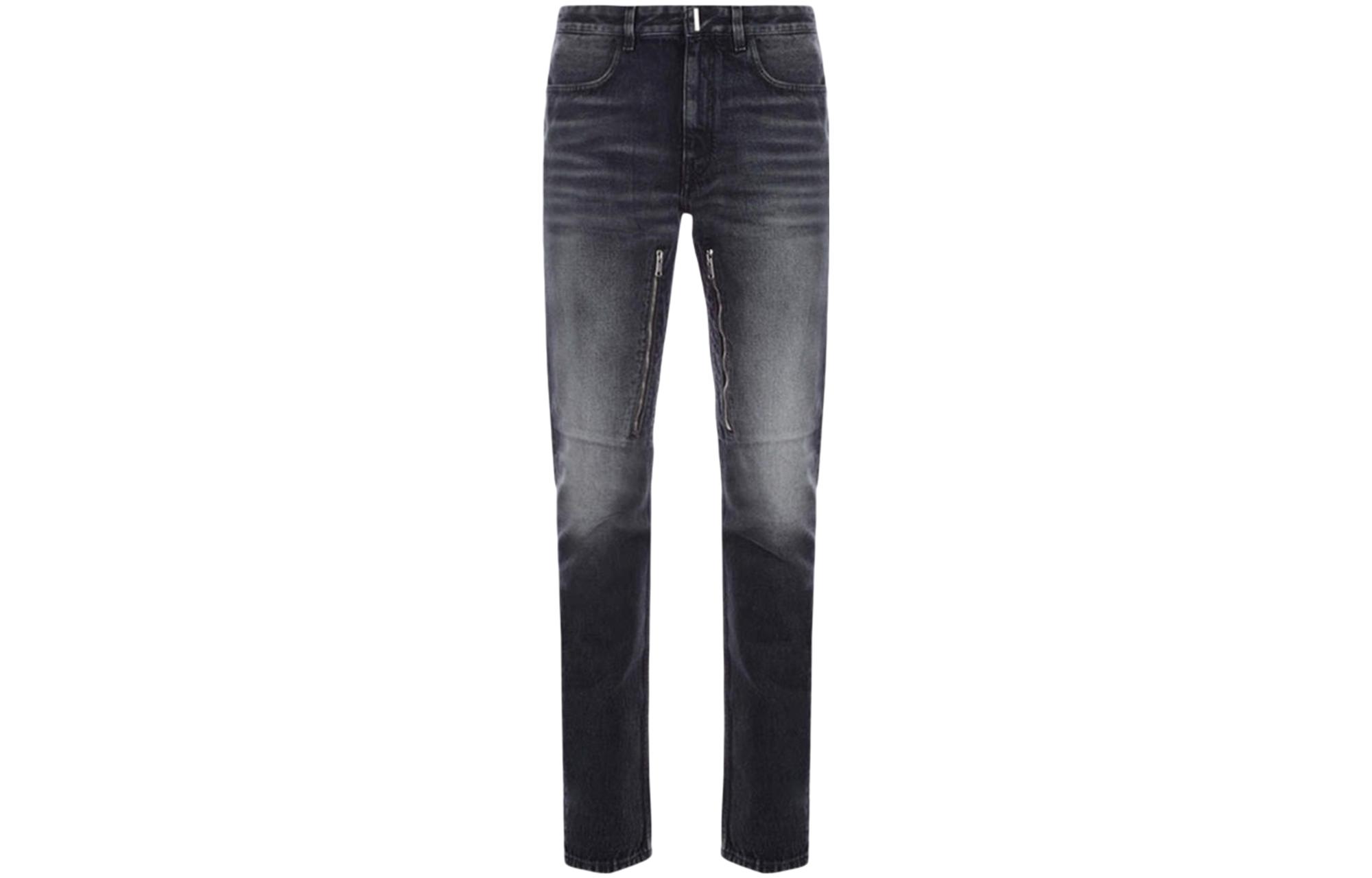 Order Givenchy FW22 Jeans Distressed High-Waisted Pria Hitam/Putih. BM512W5Y3K-004