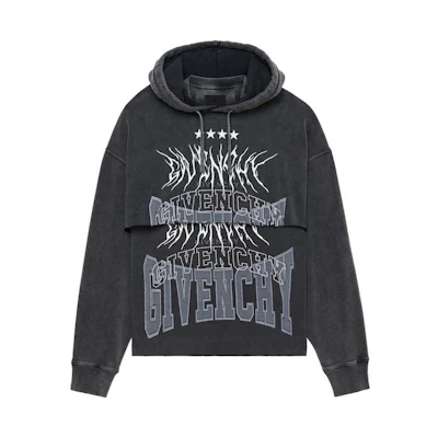 Givenchy FW22 Dual-Layer Letter Logo Hoodie Grey Fit BMJ0J73Y8T-020