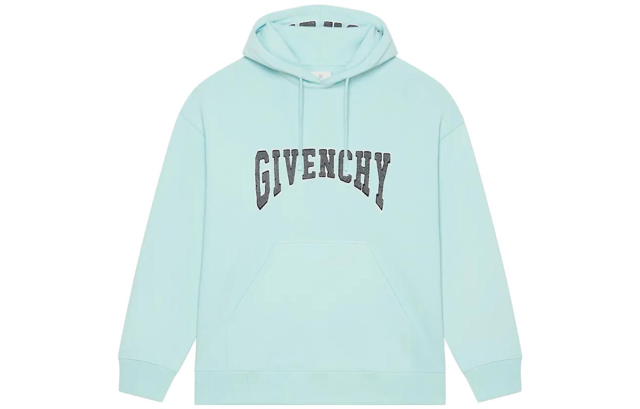 Givenchy FW22 Gem Blue Letter Patch Hoodie BMJ0HC3Y7M-466