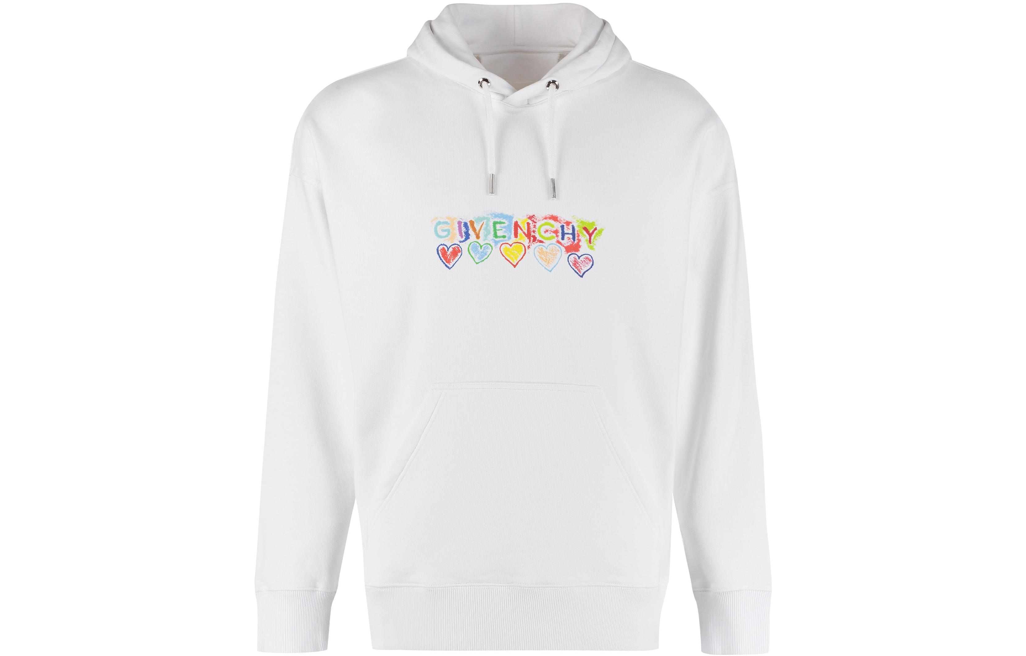 Givenchy FW22 Graffiti Print Drawstring Hoodie White () BMJ0GW3Y78100