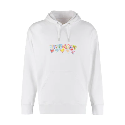 Givenchy FW22 Graffiti Print Drawstring Hoodie White () BMJ0GW3Y78100