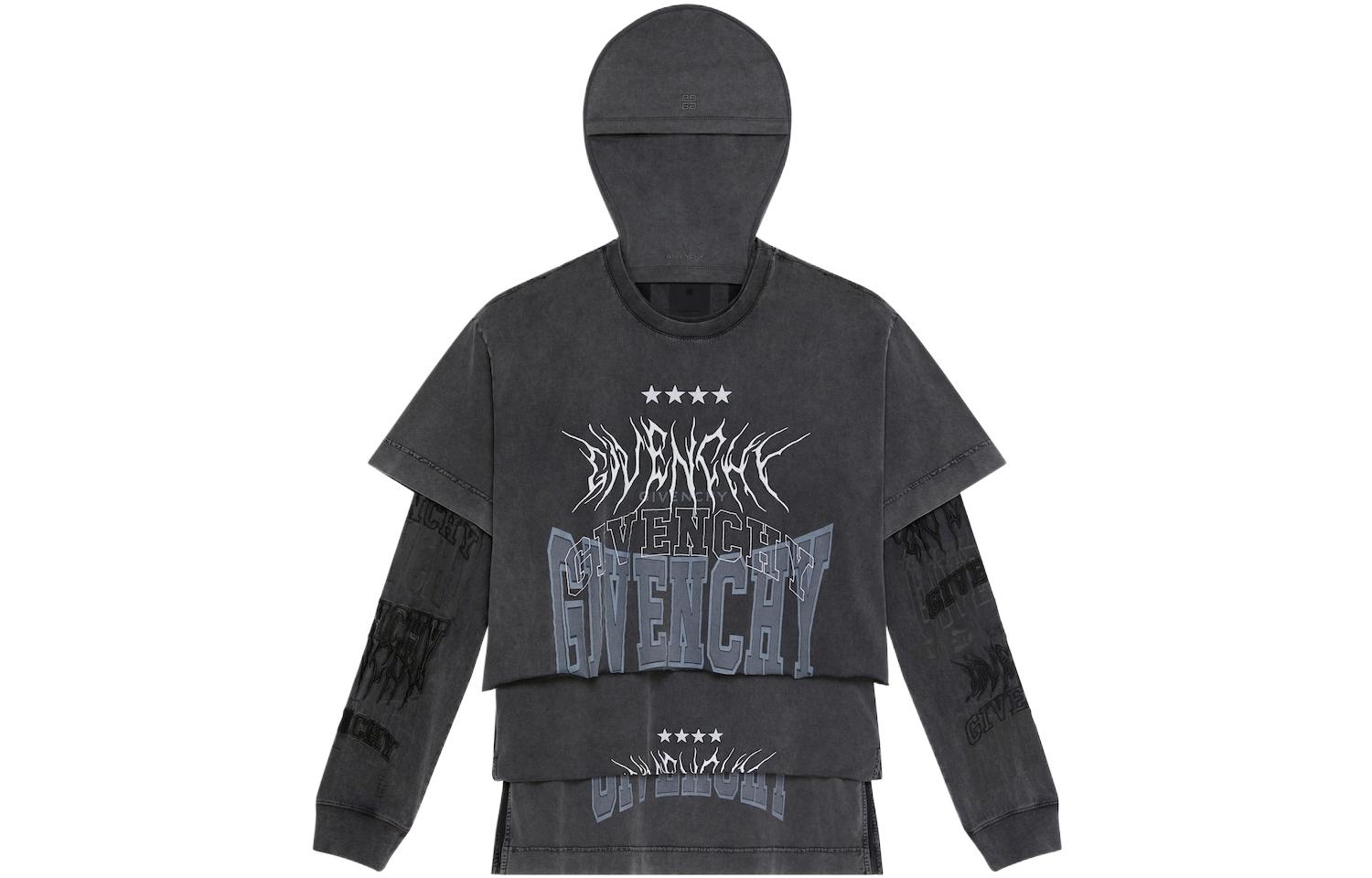 Givenchy FW22 Layered Turtleneck Pullover Tee Grey Men BM71FC3Y8T-020