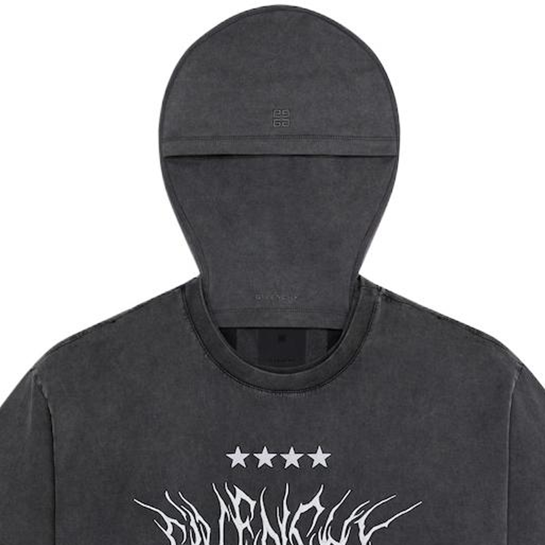 Details for 紀梵希FW22層次感高領套頭灰色男士T恤 BM71FC3Y8T-020