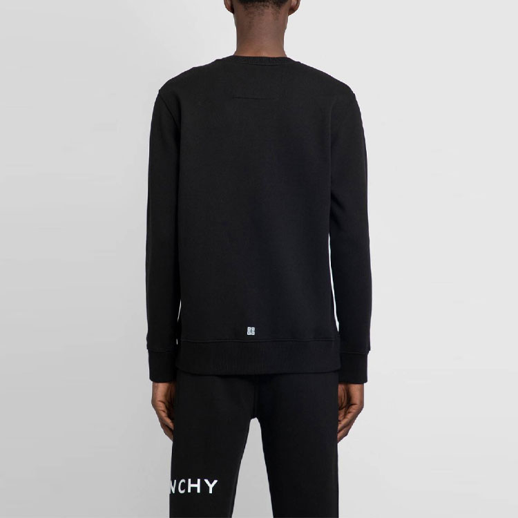 Shop 纪梵希FW22字母印花黑色圆领套头卫衣 BMJ0HA3YAC-001