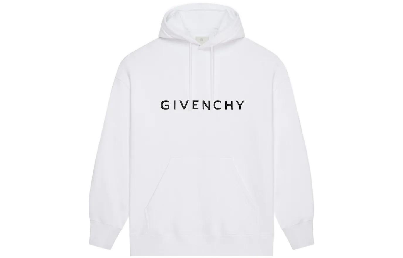 Givenchy FW22 Letter Print Pullover Hoodie White BMJ0HC3YAC-100