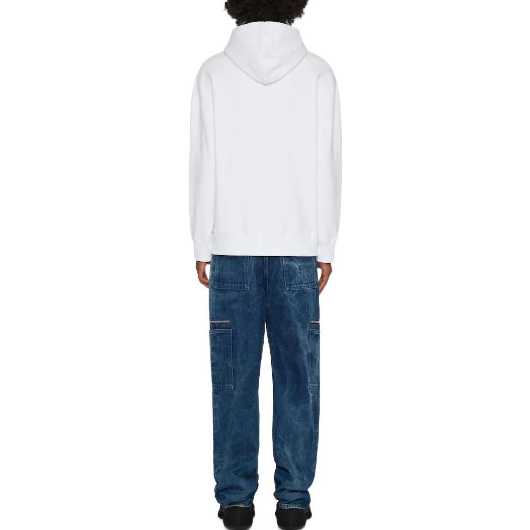 Shop Givenchy FW22 Hoodie Putih dengan Cetakan Tulisan. BMJ0HC3YAC-100