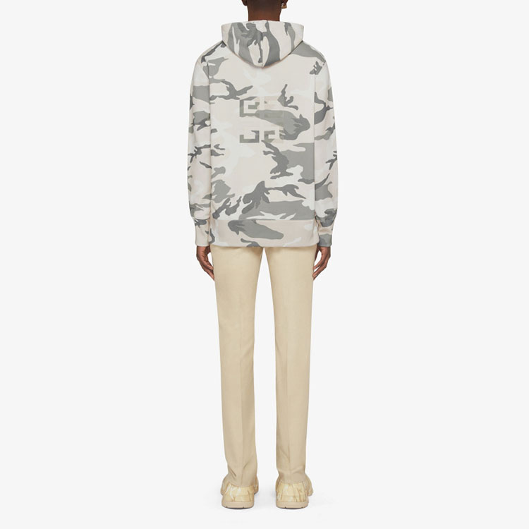 Shop Givenchy FW22 Logo Camo Print Hoodie Beige  Fashion Sweatshirt BMJ0GM30W2-274