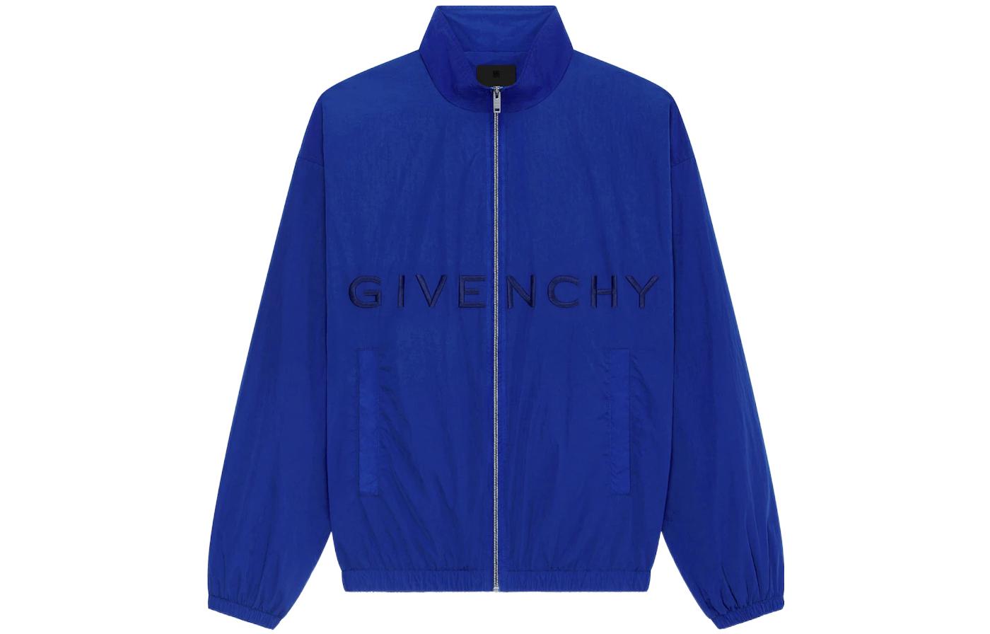Givenchy FW22 Logo Embroidered Zip Jacket Blue () BM00RN140N-426