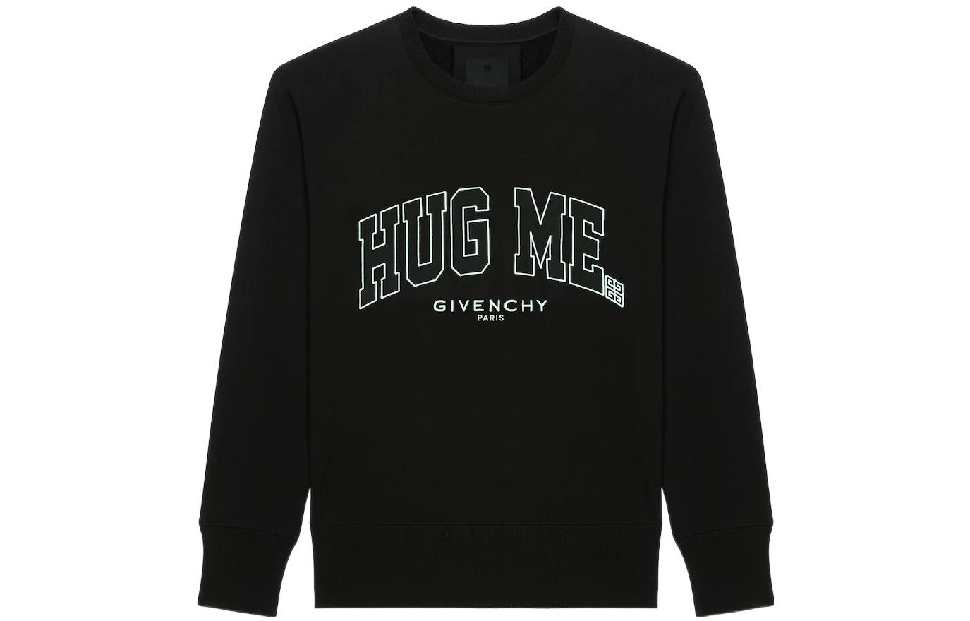 Givenchy FW22 Logo Patch Crewneck Sweatshirt Black BMJ0GN3Y78-001
