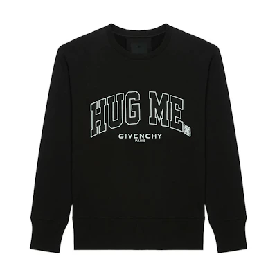 Givenchy FW22 Logo Patch Crewneck Sweatshirt Black BMJ0GN3Y78-001