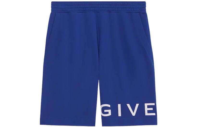 Order Givenchy FW22 Logo Print Bermuda Shorts Men’s Blue BM513A3Y78-426