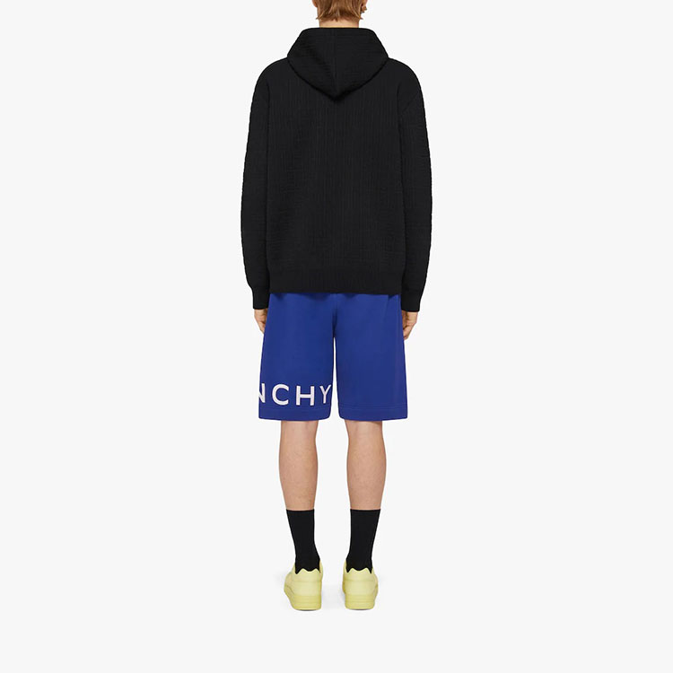 Shop Givenchy FW22 Logo Print Bermuda Shorts Men’s Blue BM513A3Y78-426