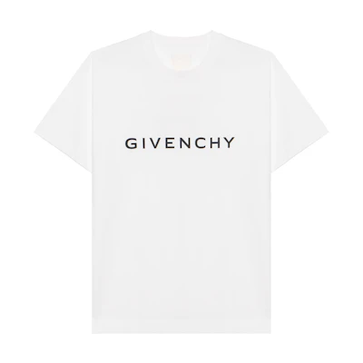 GIVENCHY FW22 Logo Print Crewneck Short Sleeve T-Shirt Men White BM716N3YAC-100