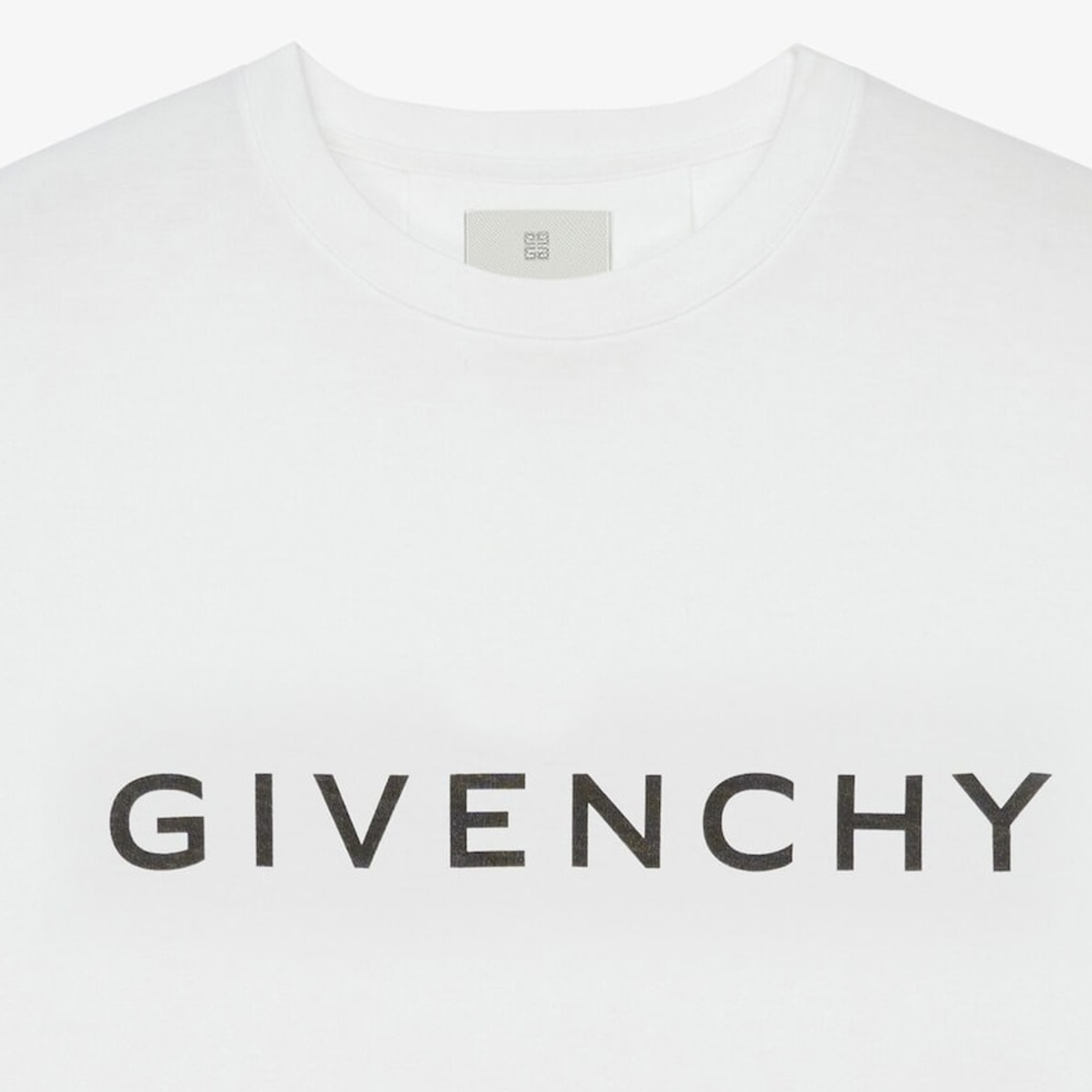 Purchase GIVENCHY FW22 Kaos Pria Lengan Pendek Logo Print Crewneck Putih BM716N3YAC-100