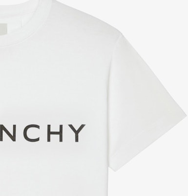GIVENCHY FW22 Kaos Pria Lengan Pendek Logo Print Crewneck Putih BM716N3YAC-100 Details for GIVENCHY FW22 Kaos Pria Lengan Pendek Logo Print Crewneck Putih BM716N3YAC-100
