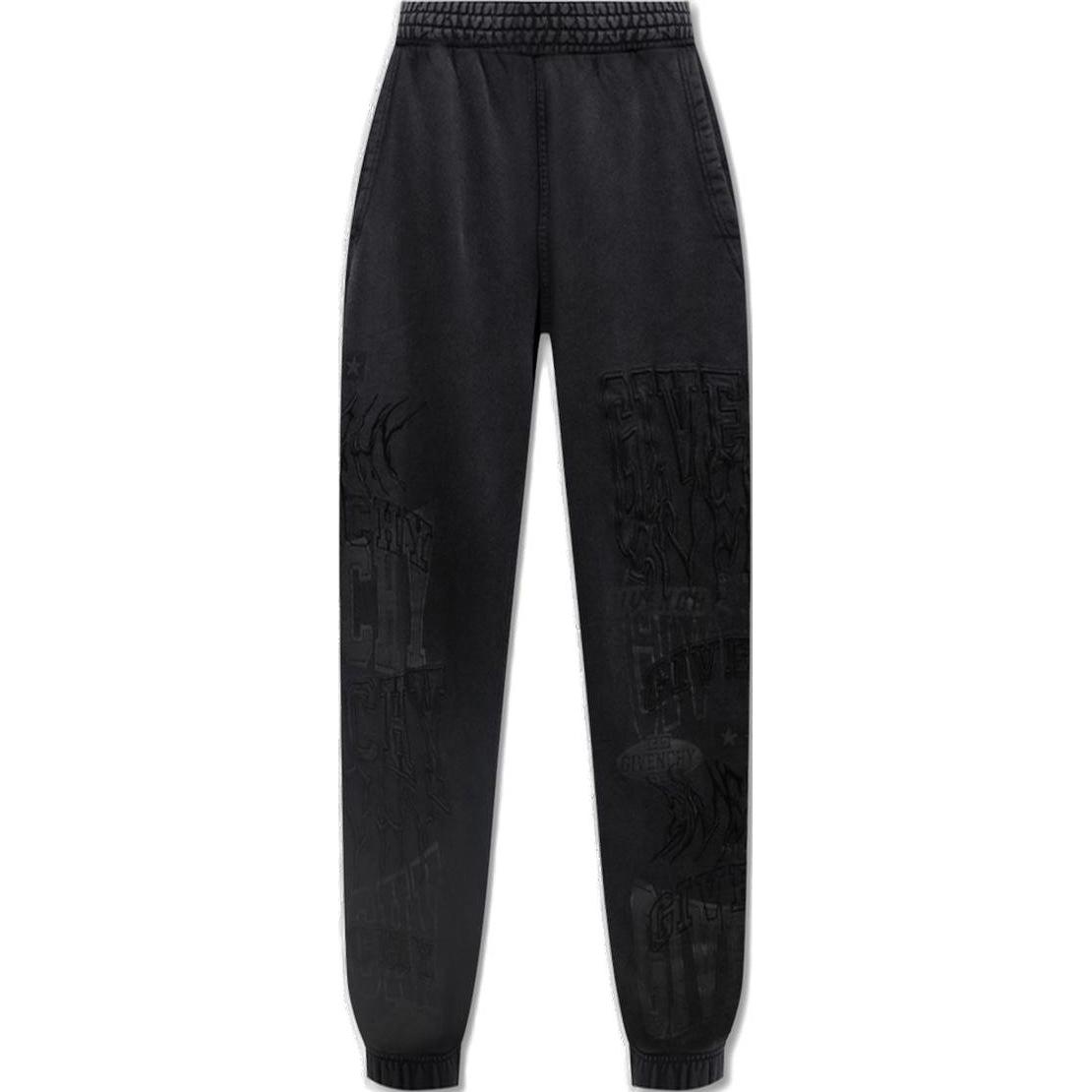 GIVENCHY FW22 Logo Print Mid-Rise Jogger Sweatpants  Black. BM514M3Y7U-011