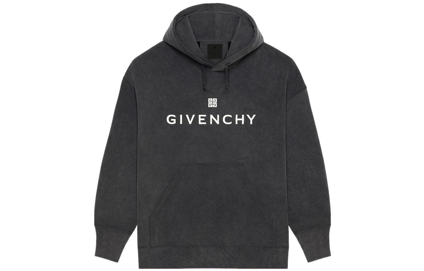 Givenchy FW22 Logo Print Pullover Hoodie Men’s Gray BMJ0HC3Y7N-020