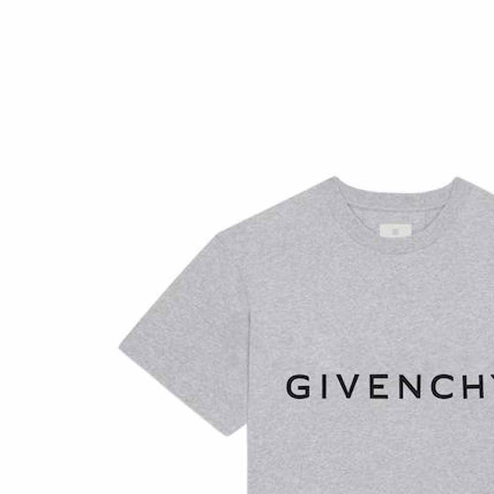 Details for 纪梵希FW22男士浅灰色logo印花短袖T恤 BM716G3YAC-055