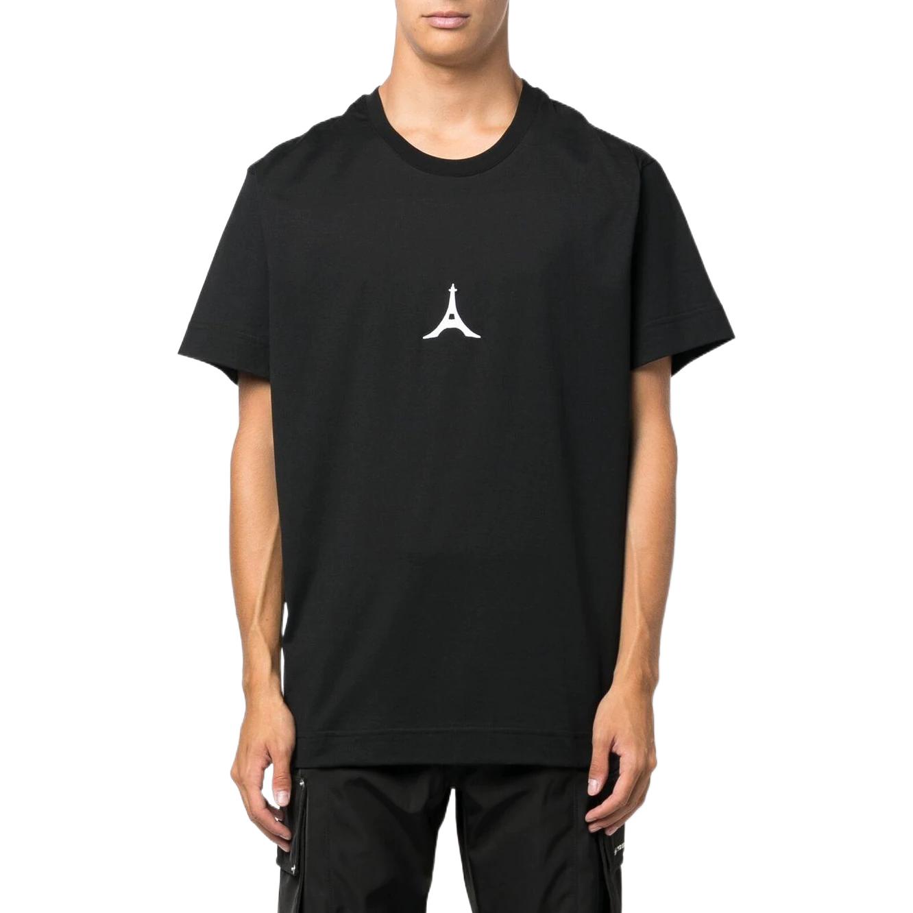 Shop GIVENCHY FW22 Logo Printed Black Short Sleeve Casual T-Shirt . BM716R3Y88-001