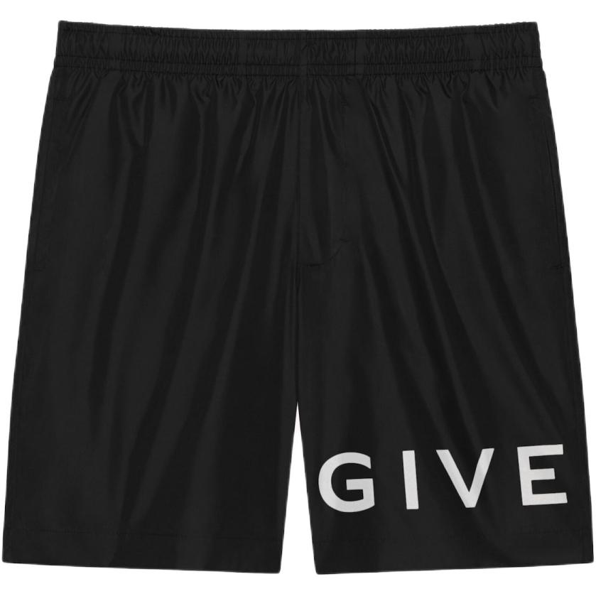 Givenchy FW22 Logo Printed Elastic Waist Relaxed Fit Shorts Men Black BMA00N1453-004 圖 2