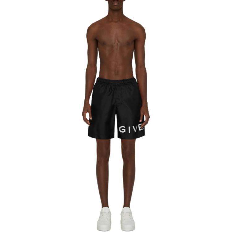 Givenchy FW22 Logo Printed Elastic Waist Relaxed Fit Shorts Men Black BMA00N1453-004 圖 3
