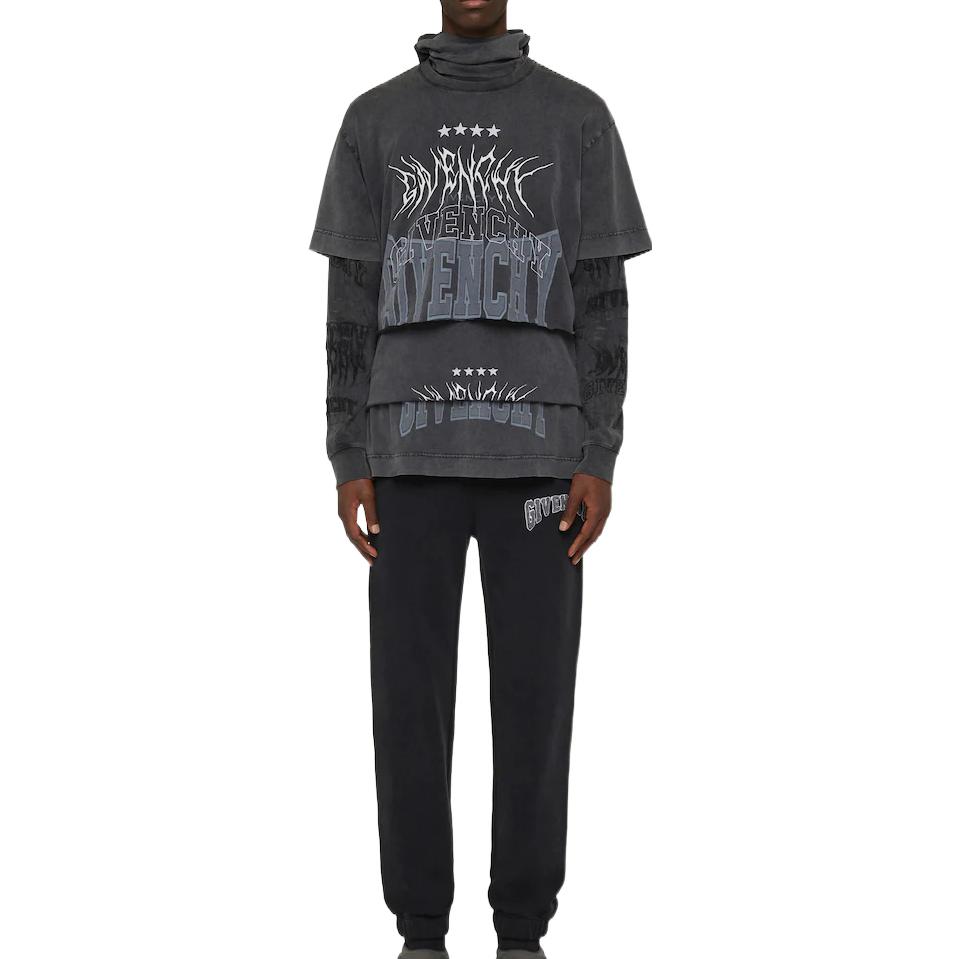 Lookbook ジバンシィ FW22 ロゴ スリムフィット ジョガーパンツ メンズ ブラック BM514M3Y7M-011