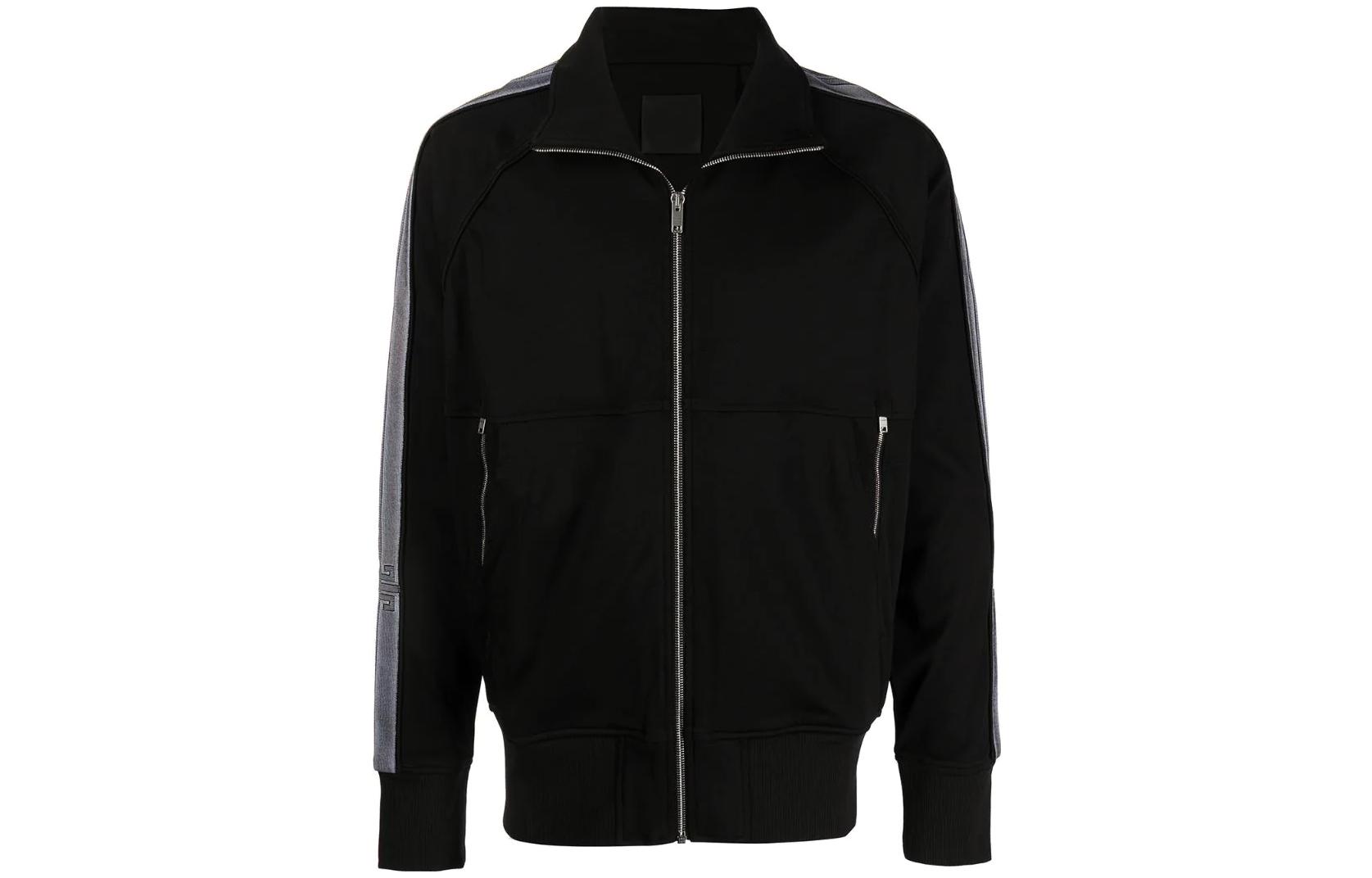 Givenchy FW22 Logo Tape Zip-Up Jacket Black Long-Sleeve BMJ0DC30Q6001-BLACK